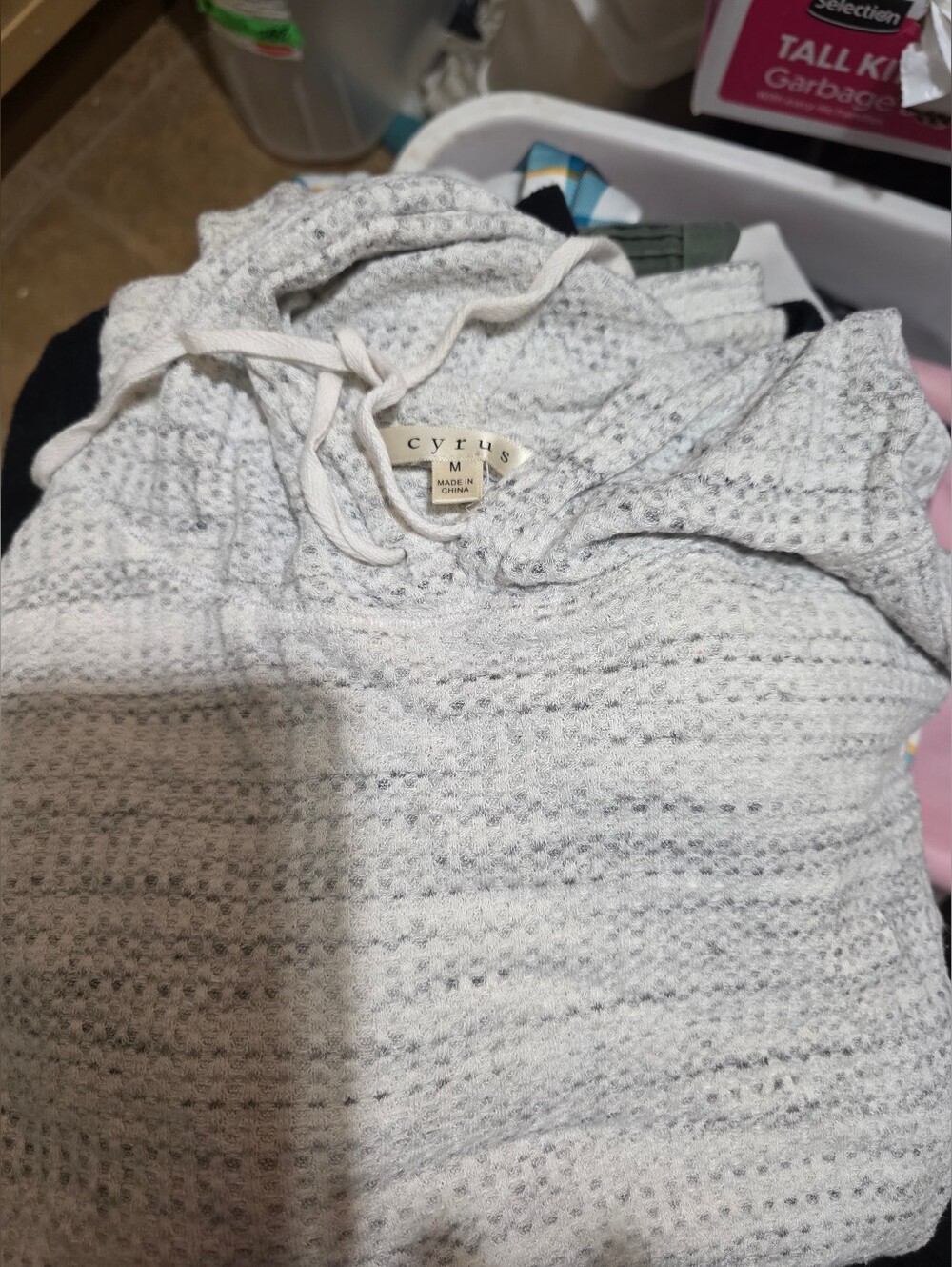 Cyrus Light Gray Speckle Hooded Pullover